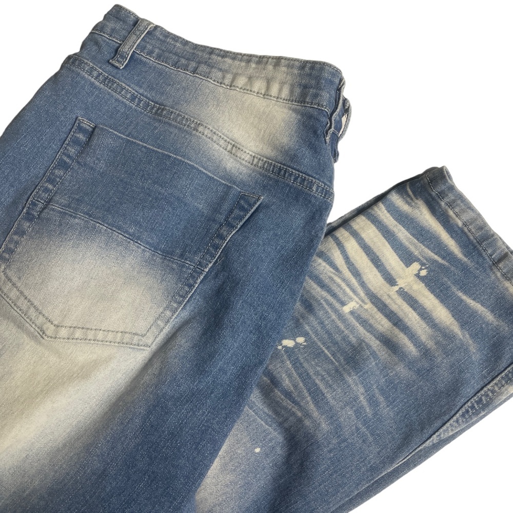 Create 2MRW 42 x 34‎ Destroyed Jeans Men's Pockets Denim